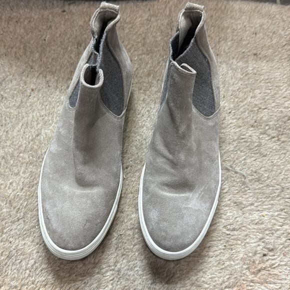 Vince Suede High Top Sneakers Gray Taupe Size 7.5 - Picture 3 of 8